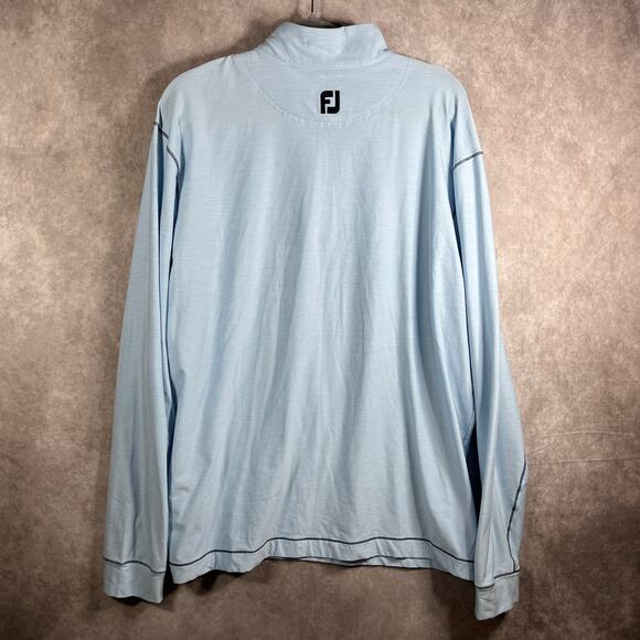 FootJoy Pullover Shirt Mens XL Blue Golf Quarter Zip Long Sleeves Mock Neck - Picture 5 of 9